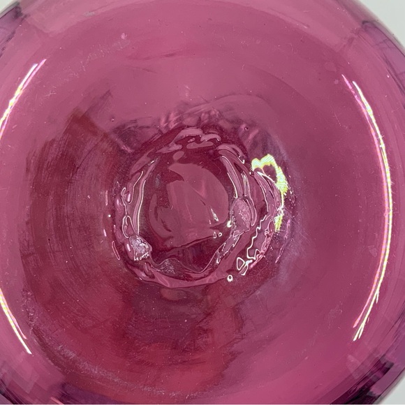 Cranberry Rossi Vase Hand Blown Glass - Picture 3 of 5